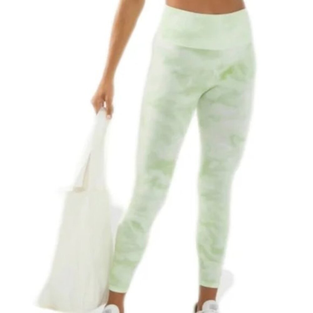 NWT $88 FP Movement Good Karma Tie Dye Leggings Electric Pistachio Free People